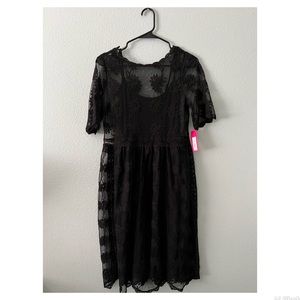 Black Lace Embossed Dress Xhilaration NWT XS